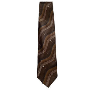 Caspian Dynamic Brown Striped Swirl Tie